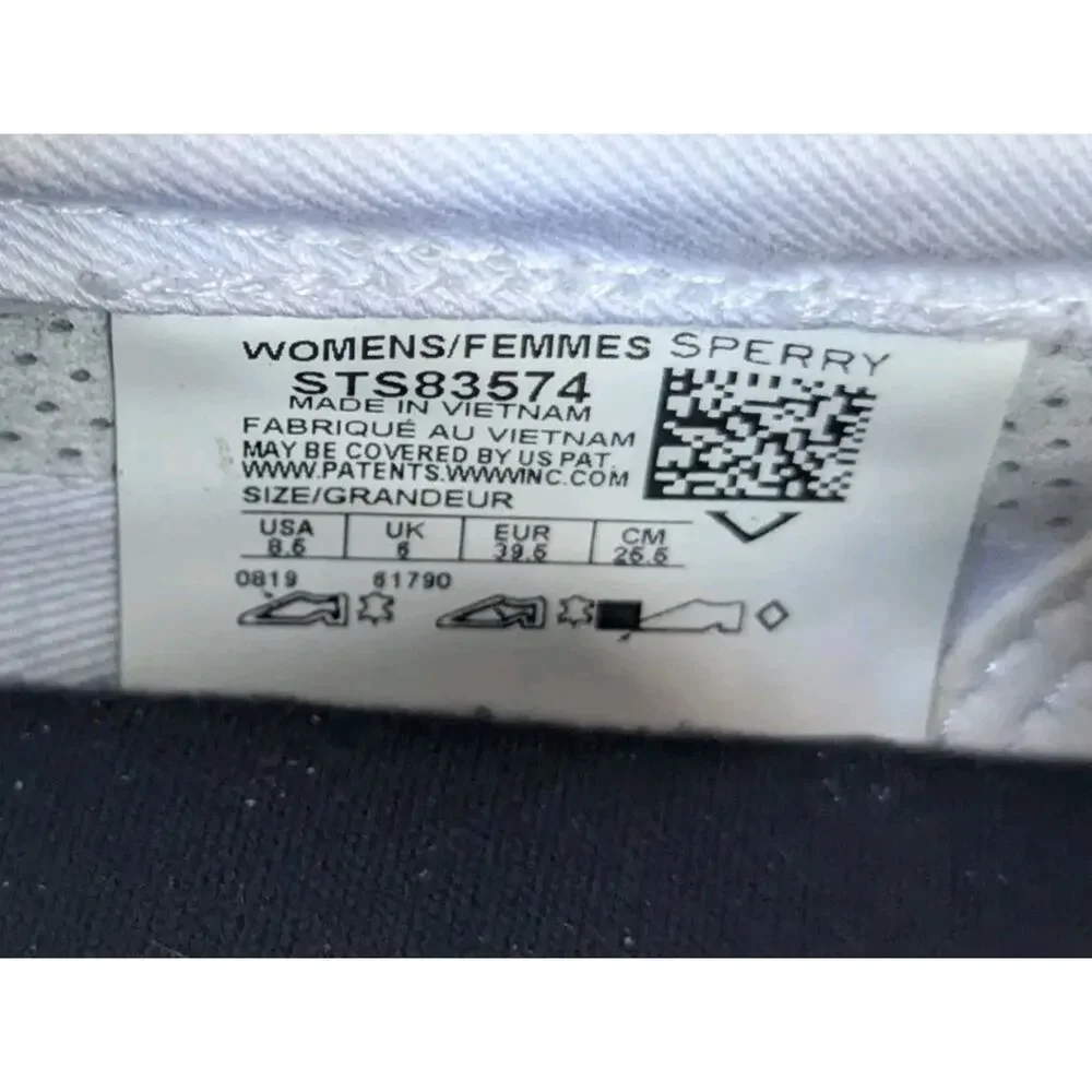 Women's SPERRY Crest Twin Gore Mini Perf White Slip on Casual Sneakers Size 8.5
